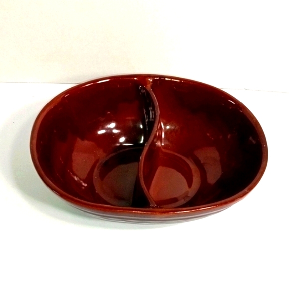 Marcrest Daisy Dot Other - Vintage MARCREST Stoneware Daisy Dot Unique Divided Serving Bowl Section…